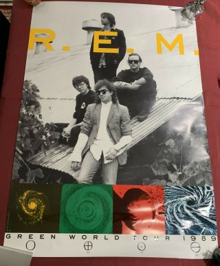 1989 R.  E.  M.  Green World Tour 27x38 " Poster Fn 6.  0 Michael Stipe,  Mike Mills