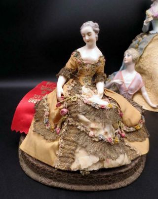 Vintage Porcelain Pincushion Germany Half Doll Dressel & Kister Prize Winner