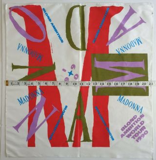 MADONNA 1990 BLOND AMBITION WORLD TOUR CLOTH BANDANA POP VINTAGE DANCE 2