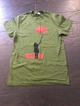 Green Day T Shirt Concert Girlie Babydoll Large Olive