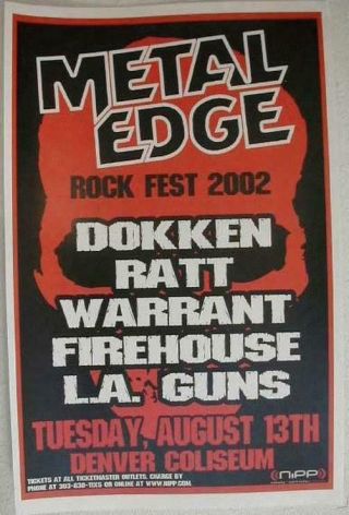 Dokken Ratt Warrant La Guns Denver Concert Poster