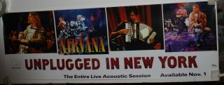 Nirvana Unplugged In York Us Promo Poster 12 " X 36 " Vg Kurt Cobain