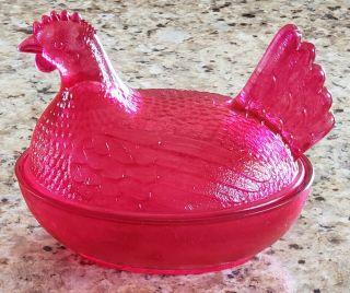 Mulberry Indiana Glass Hen On Nest