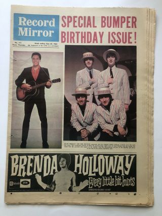 Record Mirror June 20th 1964 The Beatles,  Rolling Stones Bumper Birthday Edition