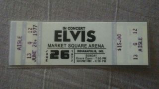 Elvis Presley Last Concert Ticket June 26th 1977 Indianapolis Msa