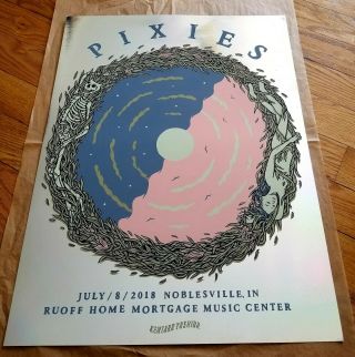 Pixies Poster Noblesville Indiana Rainbow Foil Variant 7/8/2018 Artist S/n /20