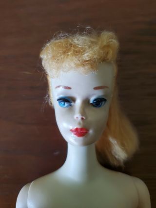 Vintage Blonde Ponytail Barbie 3 Blue Eye Liner