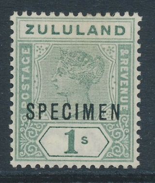 Sg 25s Zululand 1/ - Green Overprinted Specimen.  Lightly Mounted Good Colour