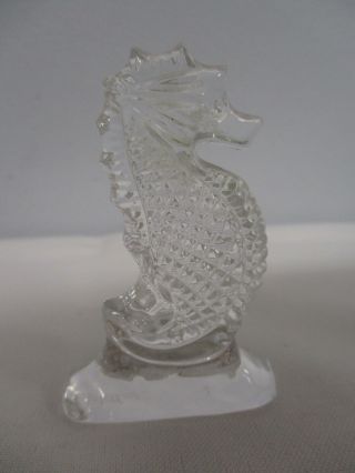 Signed Waterford Crystal Miniature Seahorse Figure 2 3/4 "