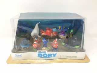 Disney Store Finding Dory Deluxe Figure Playset Figurine Play Set 9 Pc Cake Nemo
