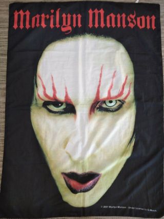 Marilyn Manson Flag Poster 2001 Official Huge Size Excel Cond Hard Rock Vintage