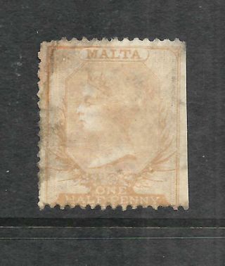 Malta 1863 - 81 1/2d Pale Buff Qv Gu Wmk Inv Sg 11w