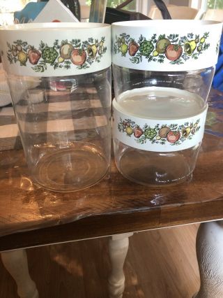Vintage Pyrex Spice Of Life Storage Containers Set Of 3 With Lids
