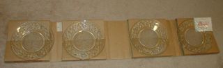 Princess House Fantasia Crystal 8 Inch Luncheon Salad Plate Set Of 4 437