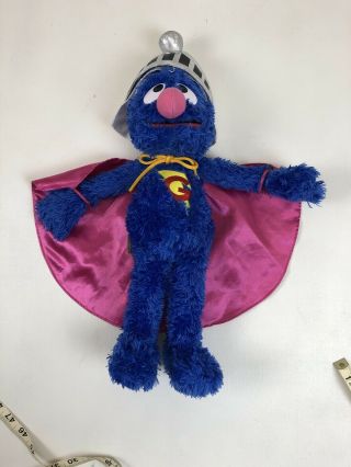 Sesame Street Grover Knight 17 " Plush Stuffed Toy With Cape And Helmet Gund T33