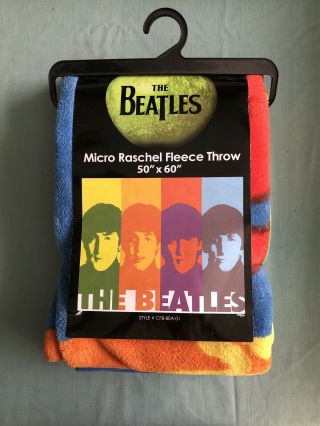 Beatles Micro Raschel Fleece Throw / Blanket 50” X 60 " - In Package