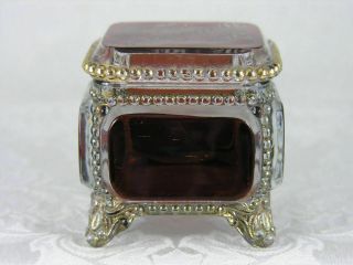 Westmoreland Glass ruby stained & gold Victorian Trinket Box 1924 Mo State Fair 2