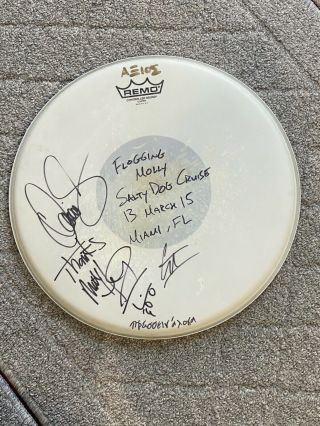 Rare Punk Rock Flogging Molly Signed Drum