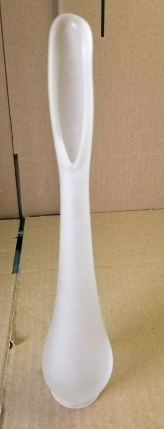 Viking Epic Swung Bud Vase Frosted Clear Glass Vase 11 " Tall W/ Label