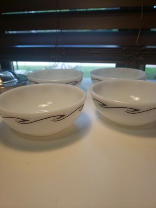 Vintage Set Of 4 Pyrex Milk Glass Double Tough Bowls 2 " Hx5 1/4 " W