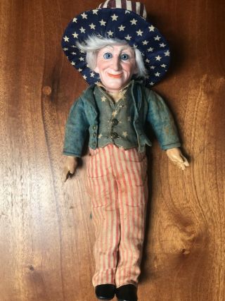 Bisque " Uncle Sam " Character Doll By Cuno And Otto Dressel
