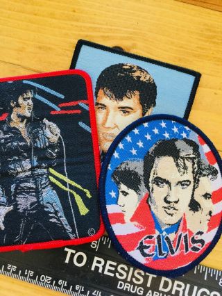 3 Vintage Elvis Patches Graceland 1980s Elvis Presley Rock And Roll