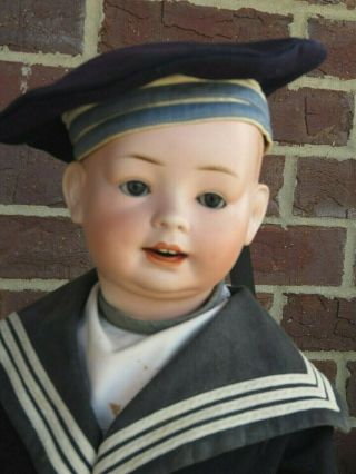 24 " Antique German Bisque Character Child By Unknown Maker.  Unusual Expression