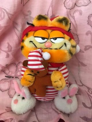 Vintage Garfield Cat By Dakin Dated 1973 To 81 With His Teddy