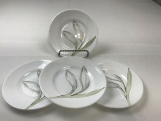 4 - Corelle Bread & Butter Plate White Flower Lily By Corning 6 1/8”