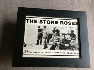 Stone Roses Debut Album Silvertone Records Framed Advert