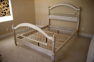 Ethan Allen Country French Queen Bed Headboard Footboard & Rails