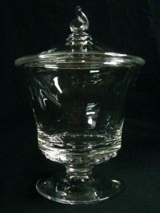 Exc Cond Vintage Fostoria “century” Glass Candy Jar,  7” Tall