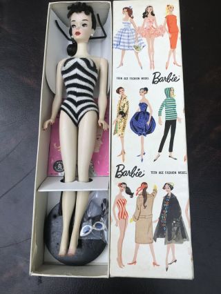 Vintage Barbie Ponytail Doll 3.  W/gay Parisienne Box / Mattel.