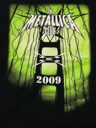 Metallica Met Club 2009 Fanclub T - Shirt Official Merchandise Size Xl Rare