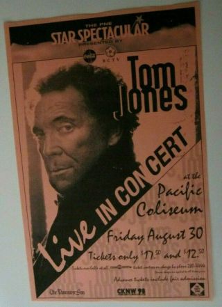 Tom Jones 1997 Concert Show Poster