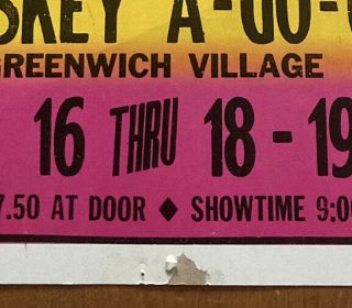 Jimi Hendrix Experience Poster Whiskey A - Go - Go 1967 Greenwich Village Concert 2