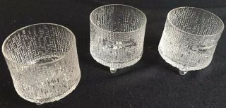Set Of 3 Iitala Ultima Thule Airline Drink Glasses With Etched Finnair Logo