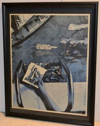 Pink Floyd 1978 Richard Wright Wet Dream Solo Lp Promo Framed Poster / Ad