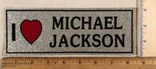 Vintage 1980s I Love Heart Michael Jackson Sparkle Decal Bumper Sticker Music