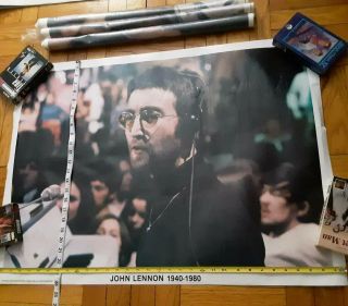 Rare Vintage Vtg 1980 Deadstock John Lennon Beatles Poster Shrink