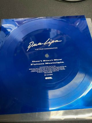 Dua Lipa:ltd.  Ed.  Promo Only 7 " Blue Flexi Disc - Fyc Billboard Mag Cover Insert Nm