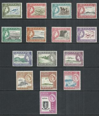 Virgin Islands Scott 144 - 158 Mh Set - 1964 Queen Elizabeth Ii Issue Cat $84