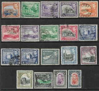 Cyprus 1938 - 51 George Vi Issues Selection - Interesting Group (aug 508)
