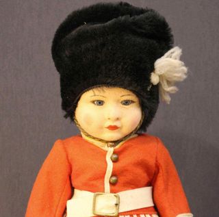 Chad Valley Cloth Doll - English Guard Soldier - All