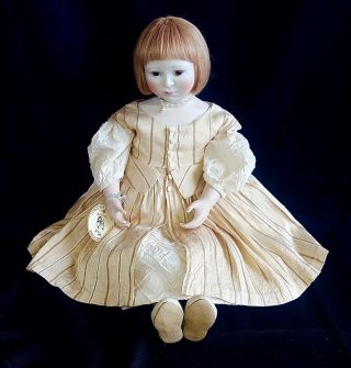 Stunning Lynne & Michael Roche Doll Tansy 4/17 Apricot Silk W/ Tag & Necklace