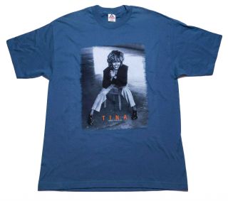 Vintage 2000 Tina Turner Concert Twenty Four Seven Tour T - Shirt Blue Alstyle Xl