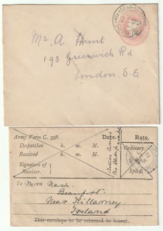 1900/01 Boer War Field Post Office British Army S Africa Unusual Army Form Env