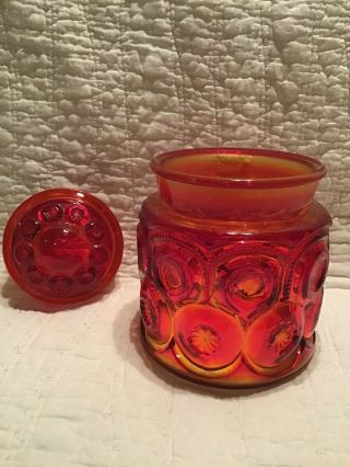 Gorgeous Vintage LE Smith Red Amberina Glass Moon & Stars 7 