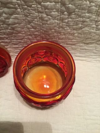 Gorgeous Vintage LE Smith Red Amberina Glass Moon & Stars 7 