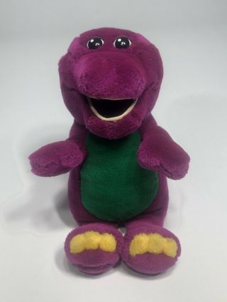 Vintage 90s Talking Barney Plush Purple Dinosaur 10 " Lyons Golden Bear Co